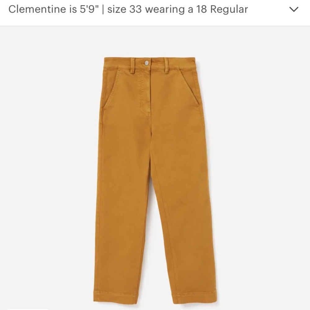 Everlane High Rise Crop Straight Pants Golden Brown